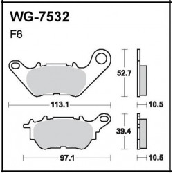 Disc brake pads Rear WRP WG-7532