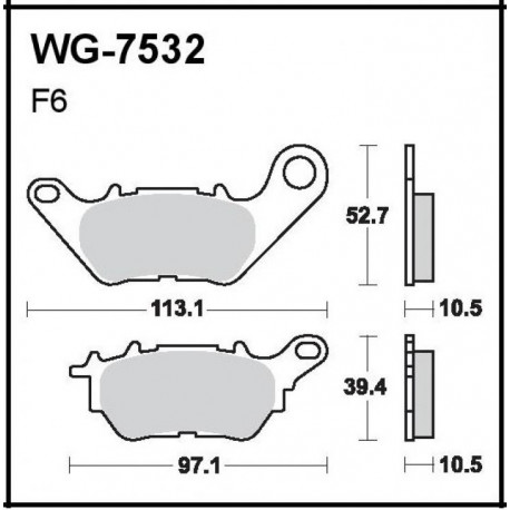 Disc brake pads Rear WRP WG-7532-F6