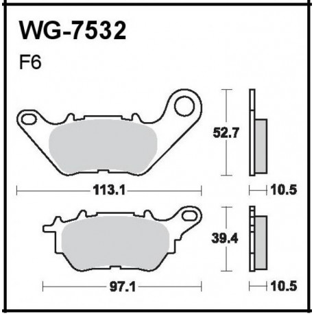 Plaquettes de frein Arrière WRP WG-7532