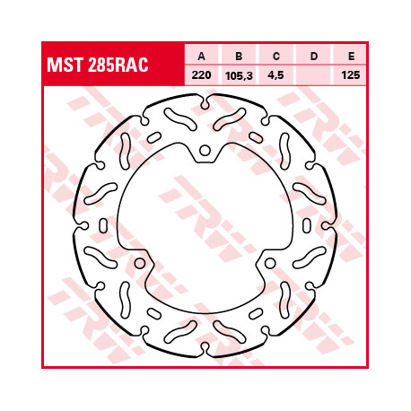 Brake disc Rear TRW MST285RAC
