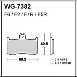 Disc brake pads Front WRP WG-7382