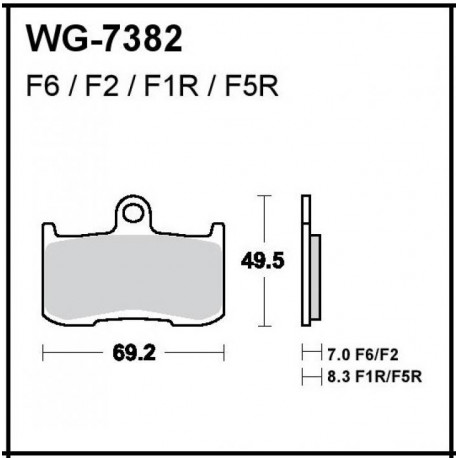 Plaquettes de frein Avant WRP WG-7382