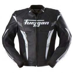 Furygan veste cuir Pro One noir et blanc