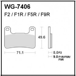 Disc brake pads Front WRP WG-7406