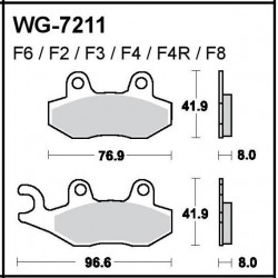 Disc brake pads WRP WG-7211