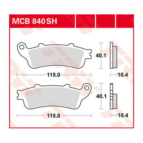 Plaquettes de frein arrière TRW MCB840SH