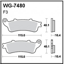 Disc brake pads Rear WRP WG-7480