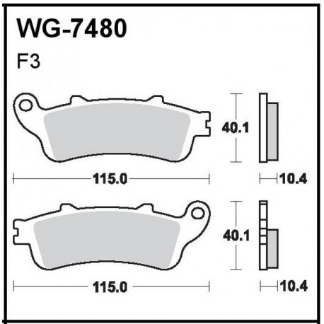 Disc brake pads Rear WRP WG-7480-F3