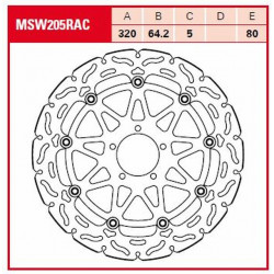 Disque de frein Flottant Avant TRW MSW205RAC