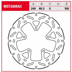 Brake disc Rear TRW MST289RAC