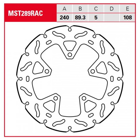 Brake disc Rear TRW MST289RAC