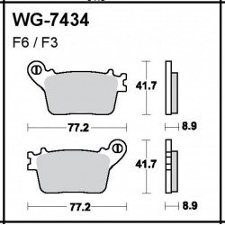 Disc brake pads Rear WRP WG-7434