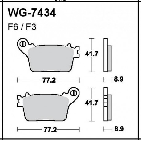 Scheibenbremsbeläge Hinten WRP WG-7434-F3