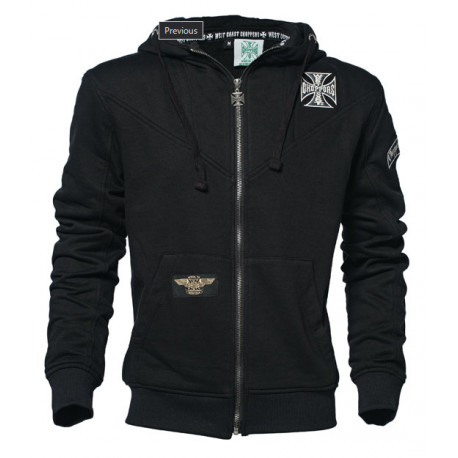 Hoodie West Coast Choppers OG Classic Panel Zip Noir