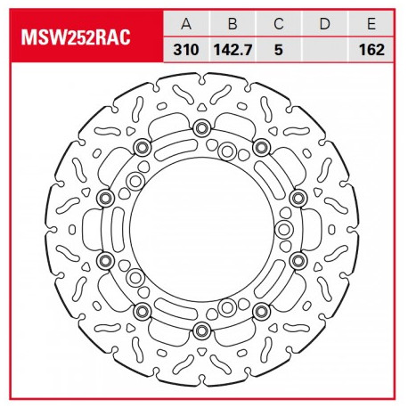 Brake disc floating Front TRW MSW252RAC