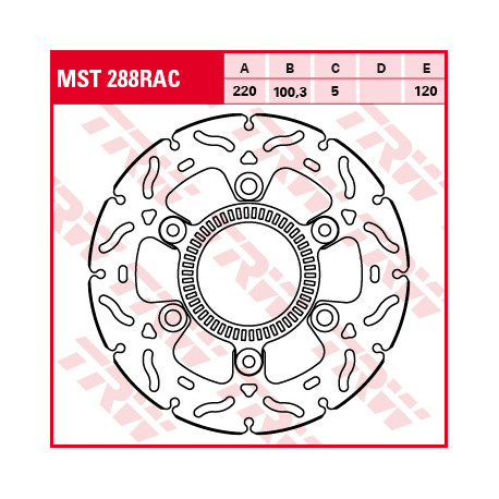 Brake disc Rear TRW MST288RAC