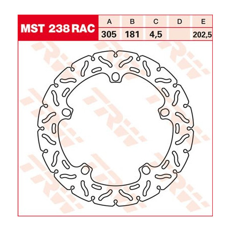 Disque de frein Arrière TRW MST238RAC