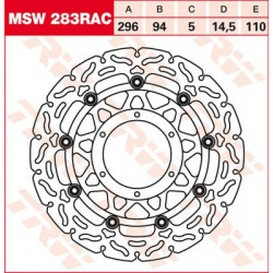 Brake disc floating Front TRW MSW283RAC
