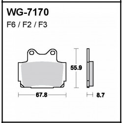 Disc brake pads Rear WRP WG-7170
