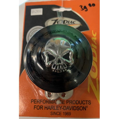 Belüfteter Benzintankdeckel Totenkopf Chrom für Harley Davidson