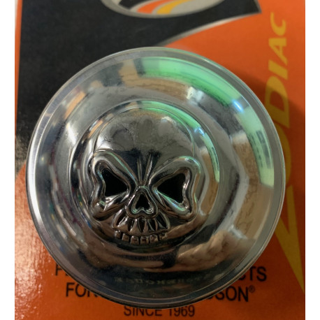 Non-ventilated petrol tank cap Skull chrom for Harley Davidson