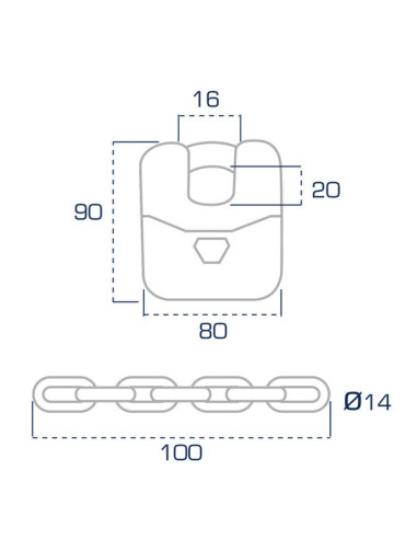 Security chain FR1610 (100cm)