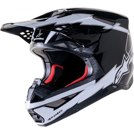 Alpinestars Supertech M10 AMP BLK/WT Cross Motorcycle Helmet