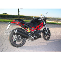 Exhaust Spark Round Carbon low mounting - Ducati Monster 620 / 750 / 900ie / S4 Hypermonster