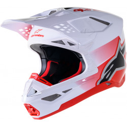 Alpinestars Supertech M10 UNIT RD/WT Cross Motorcycle Helmet