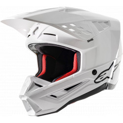Alpinestars Supertech SM5 Solid White Cross Motorcycle Helmet