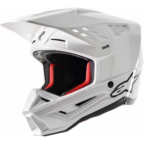 Alpinestars Supertech SM5 Solid White Cross Motorcycle Helmet