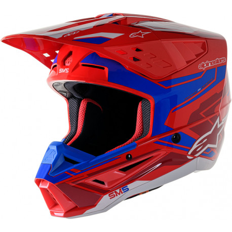 Casque Moto Cross Alpinestars Supertech SM5 ACT2 RED/BL