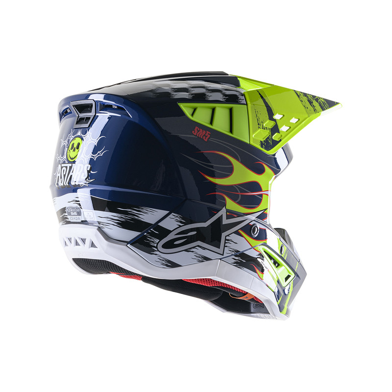 Alpinestars Supertech SM5 RASH NV/YL Cross Motorcycle Helmet - Moto-Parts