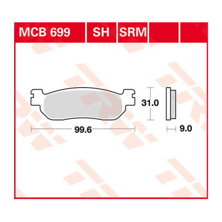 Plaquettes de frein TRW Arrière MCB699