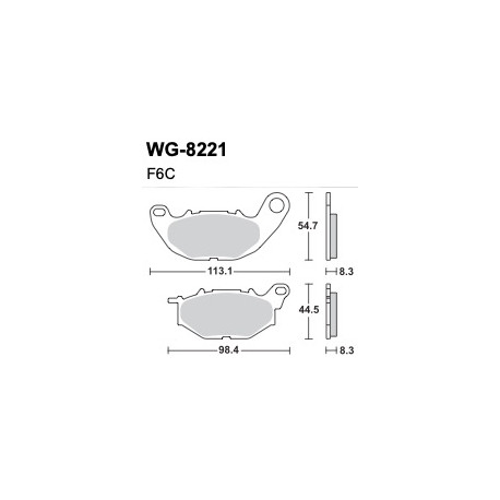 Disc brake pads Front WRP WG-8221