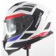 Casque Moto intégral Vito Presto - Blanc brillant, rouge et bleu