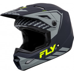 FLY RACING Kinetic Menace - matt grey/fluorescent yellow Motorcycle Helmet