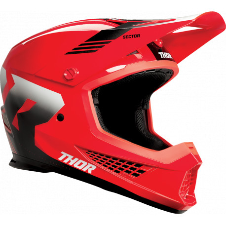 Casque Moto Sector 2 Carve RD/WH - Blanc, rouge, noir