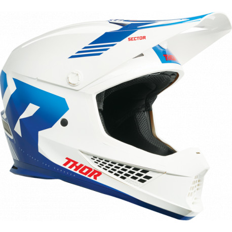 Casque Moto THOR Sector 2 Carve WH/BL - Blanc et bleu