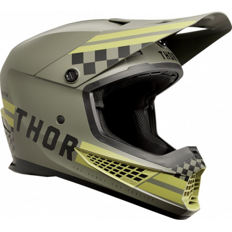 Casque Moto THOR Sector 2 Combat AR/BK - Mat vert, noir