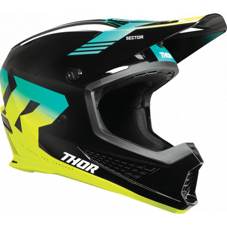 Casque Moto THOR Sector 2 Carve - Noir, vert, jaune