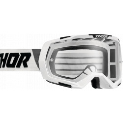 Motocross Goggles Thor Regiment - White and black with transparent glass