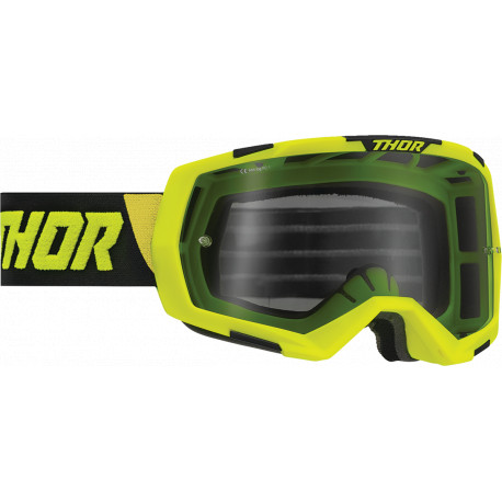 Masque MX Thor Regiment - Jaune fluo et noir avec verre fumé