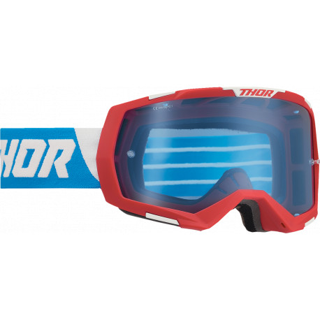 Masque MX Thor Regiment - Rouge et bleu avec verre bleuté