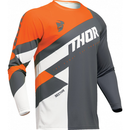 Maillot Thor Sector Checker - Gris, blanc, orange