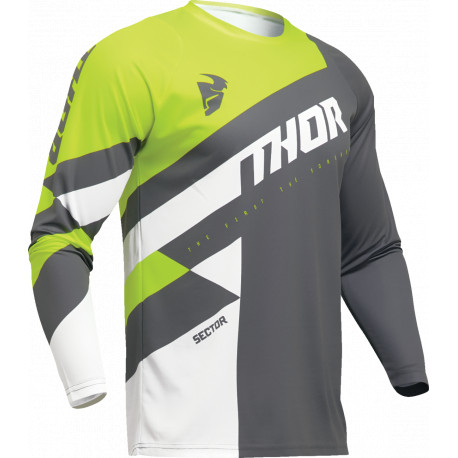 Maillot Thor Sector Checker - Gris, blanc, vert