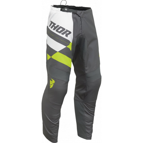 MX pants Thor Checker - Grey, yellow, white