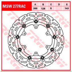 Brake disc floating Front TRW MSW237RAC