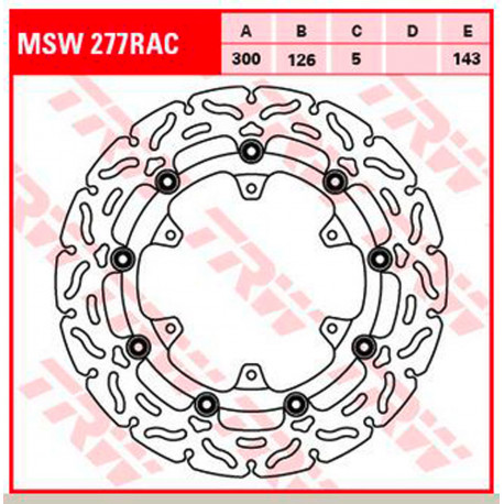 Disque de frein Flottant Avant TRW MSW237RAC