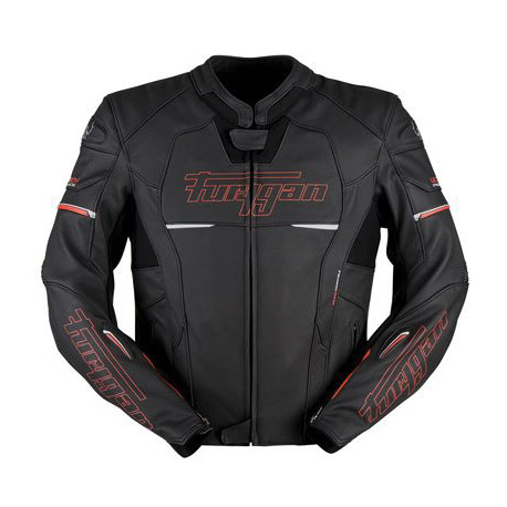 Furygan Veste Moto Cuir Nitros - Noir et rouge